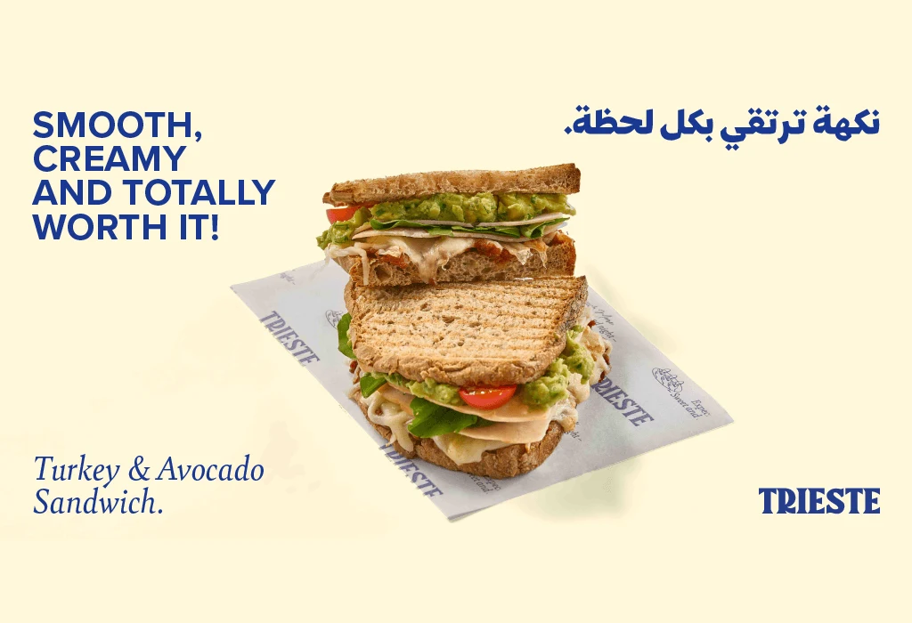 Trieste turkey and avocado sandwich